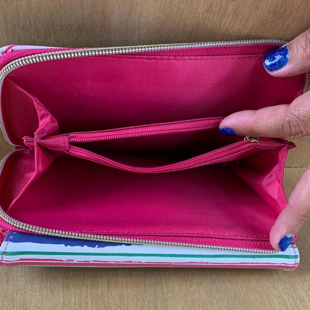 Striped Multi Section Wallet - Picture 3 of 8